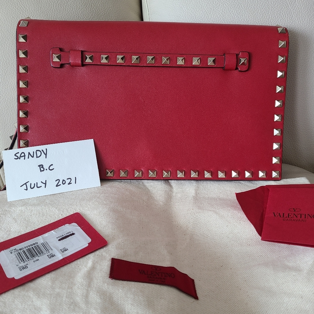 Valentino red rockstud clutch - Picture 2 of 16